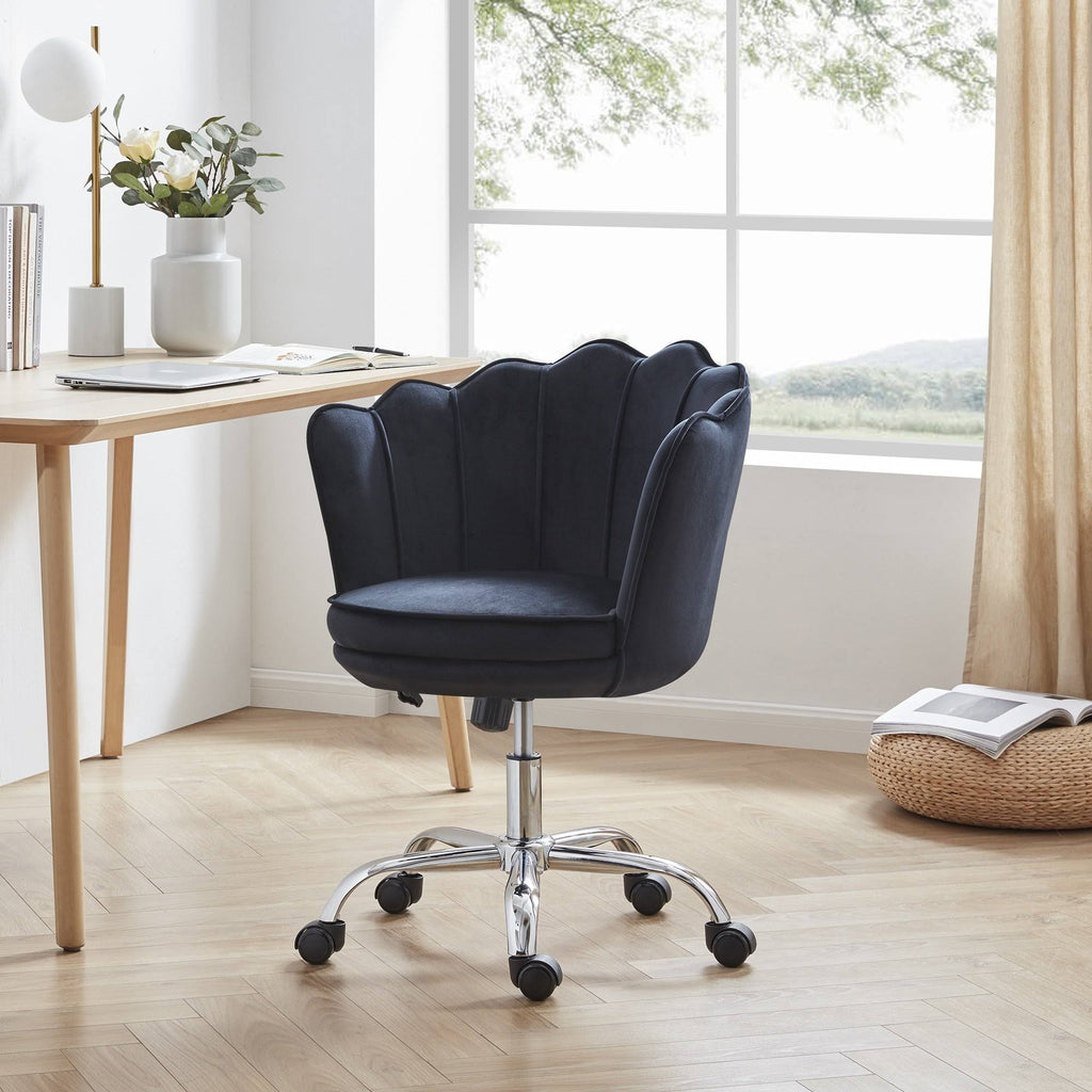 Blue Velvet Swivel Desk Chair H7132