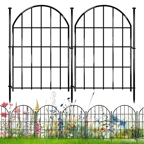 26 Pack 22in X 28ft Arched No Dig Rustproof Metal Garden Fence Y27881