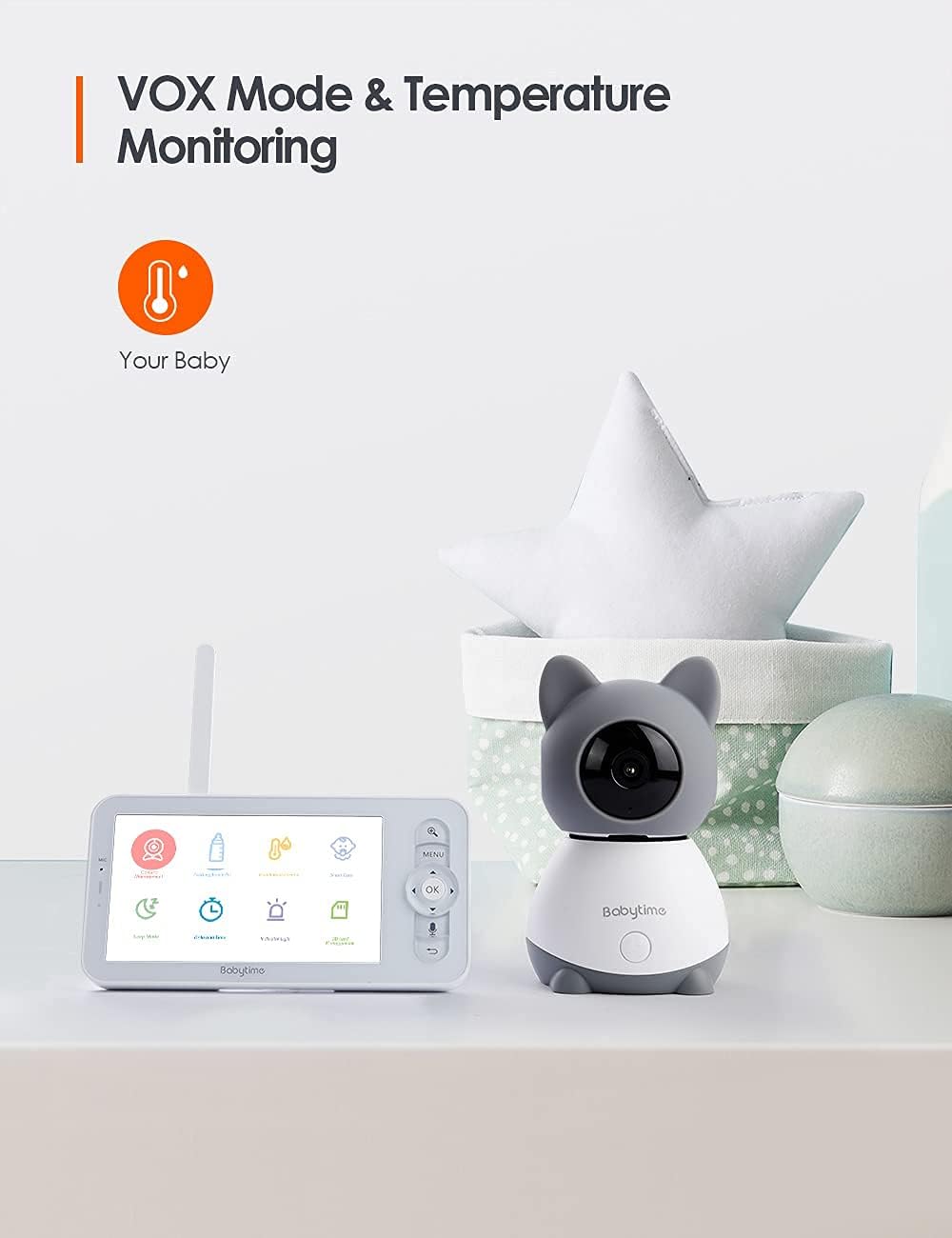 Video Baby Monitor with 1080P Camera, Night Vision, Two-Way Audio U817