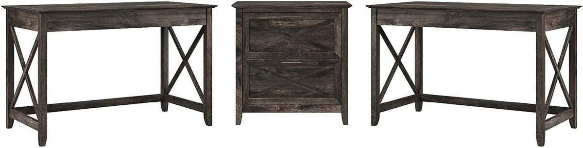 2 Person Desk Set with Lateral File Cabinet S159