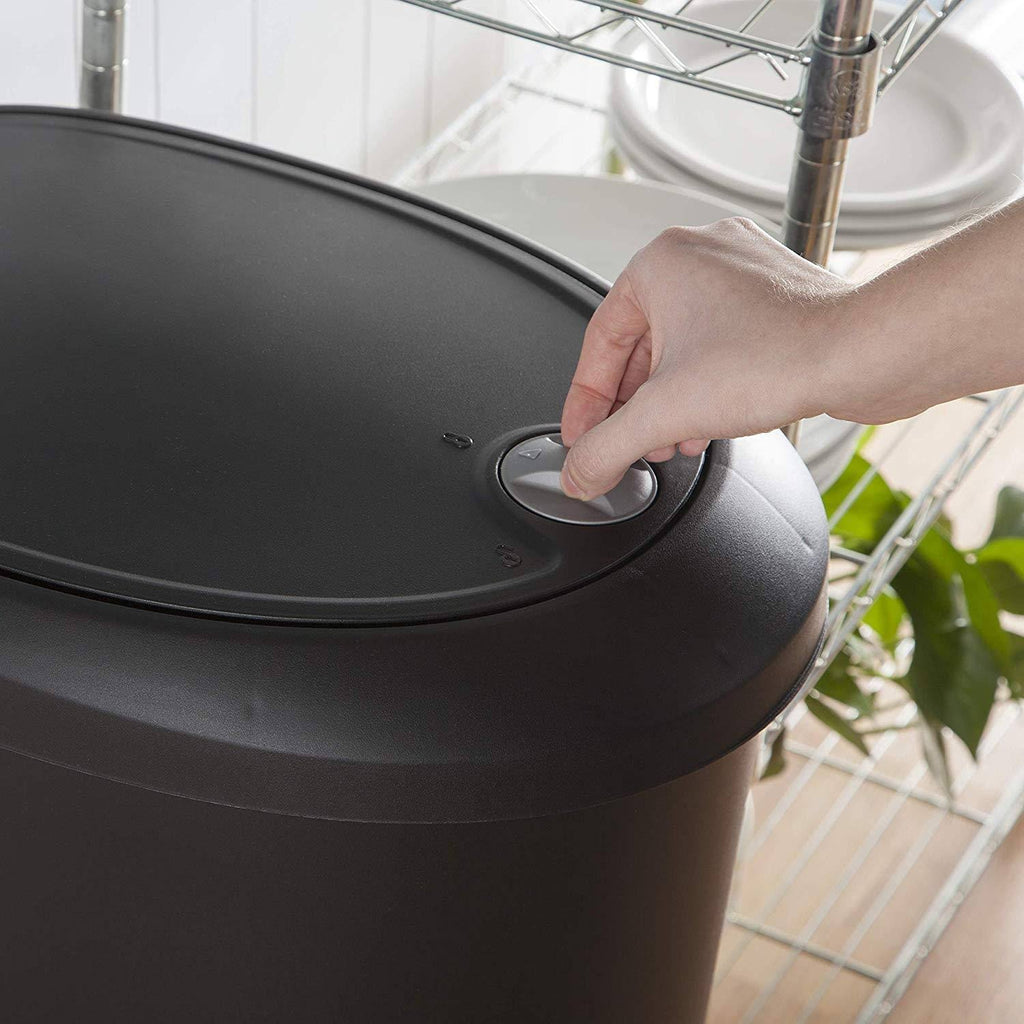 12.6 Gallon Locking StepOn Wastebasket Black 2 Pack A9753