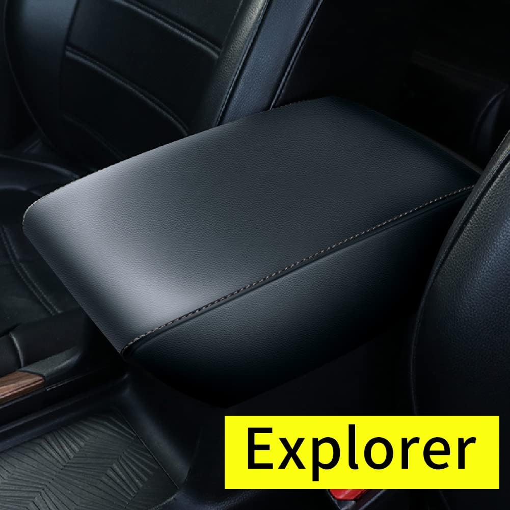 Black Faux Leather Car Center Console Cover Pack of 2 Z367219