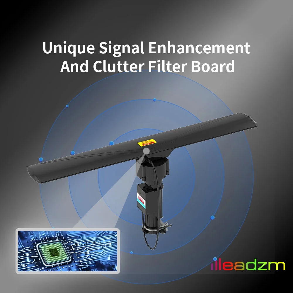 360° Rotation Dual-band Digital Antenna 40-860MHz 20±3dB Black Q76463