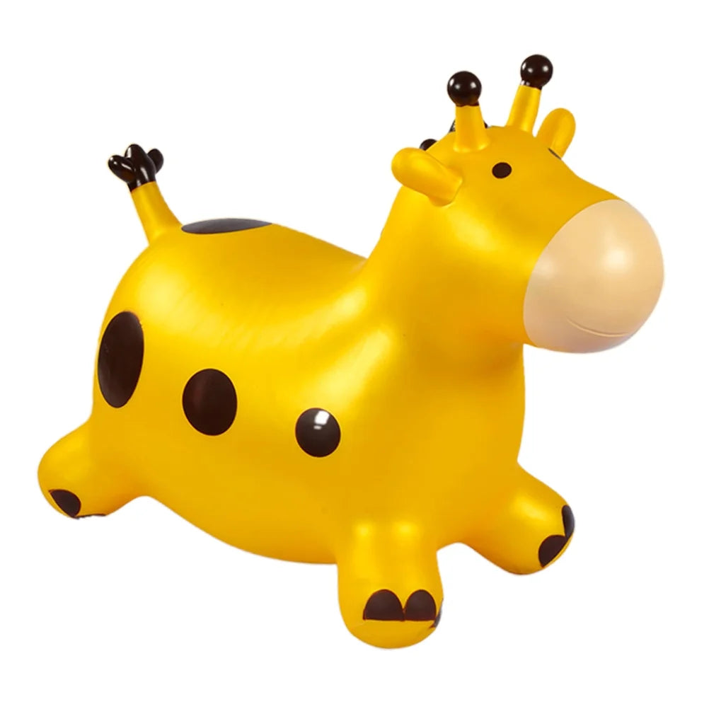 Yellow Inflatable Jumping Horse Toy with Air Pump I68499