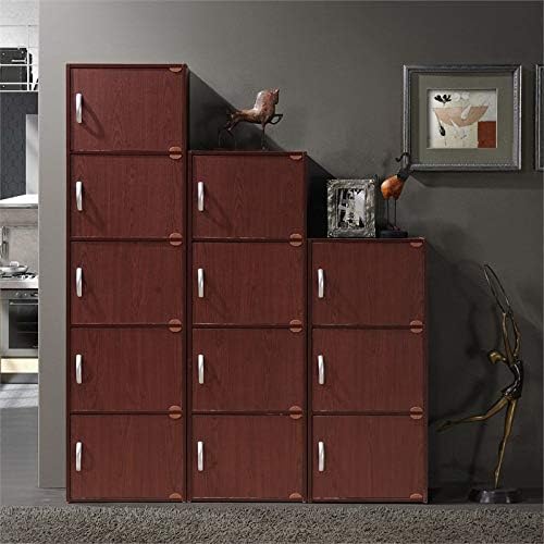 4 Shelf 4 Door Bookcase in Mahogany V11106