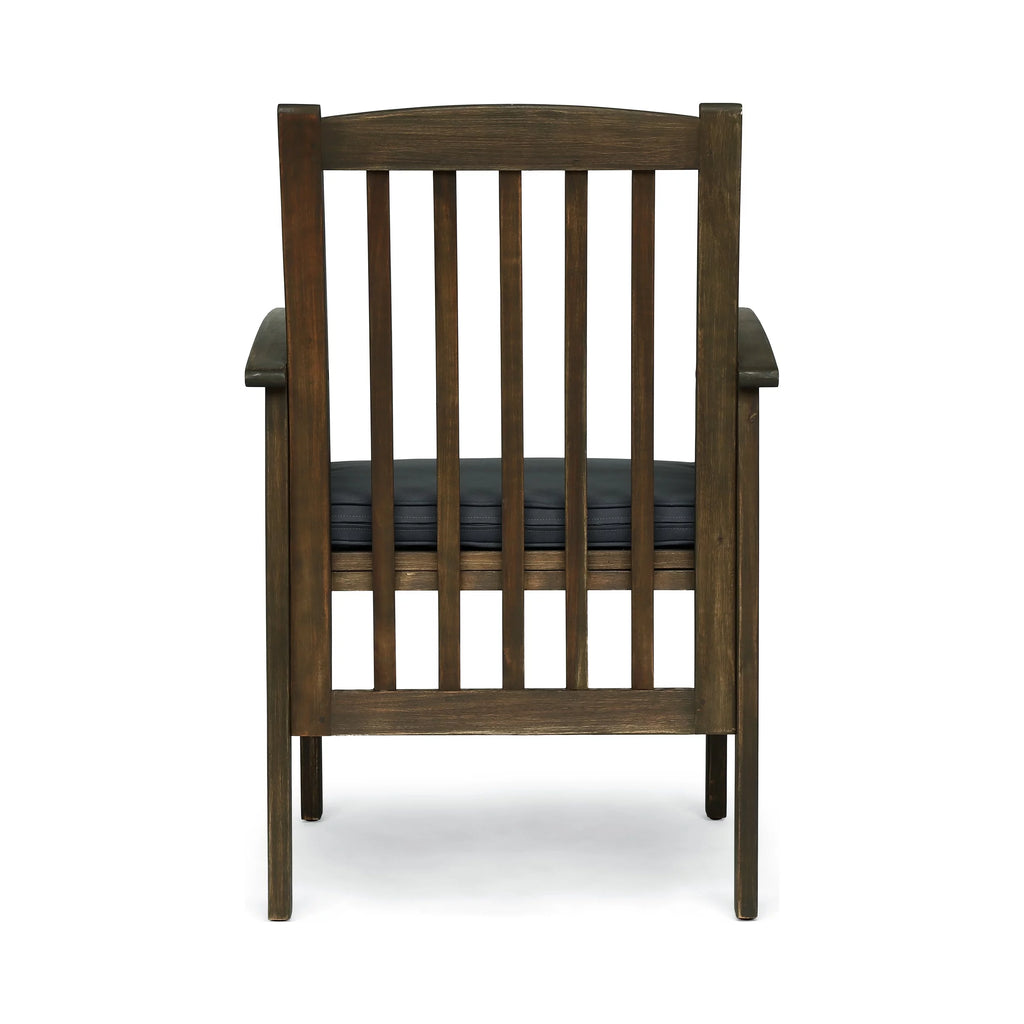 Acacia Wood Outdoor Dining Chairs with Cushion, Set of 2 Q551337