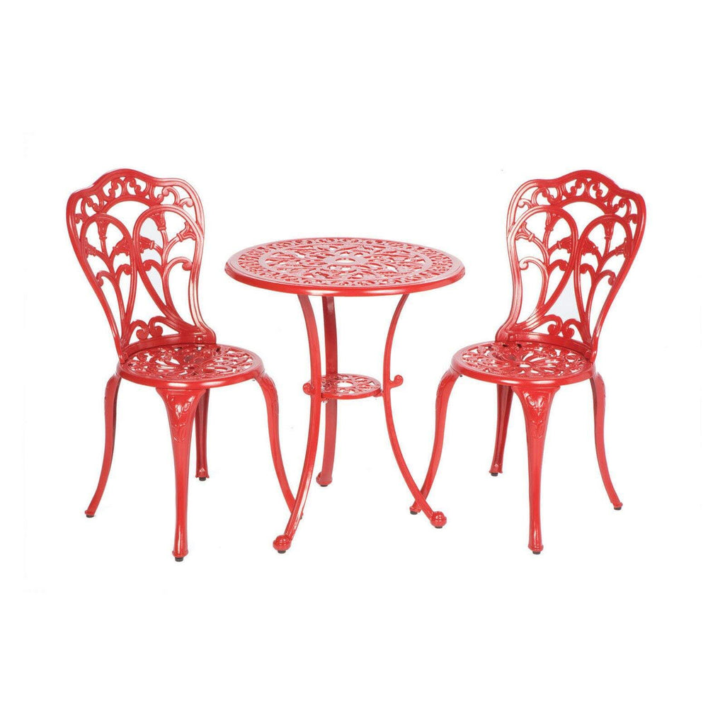 Lipstick Red Cast Aluminum Bistro Set O255