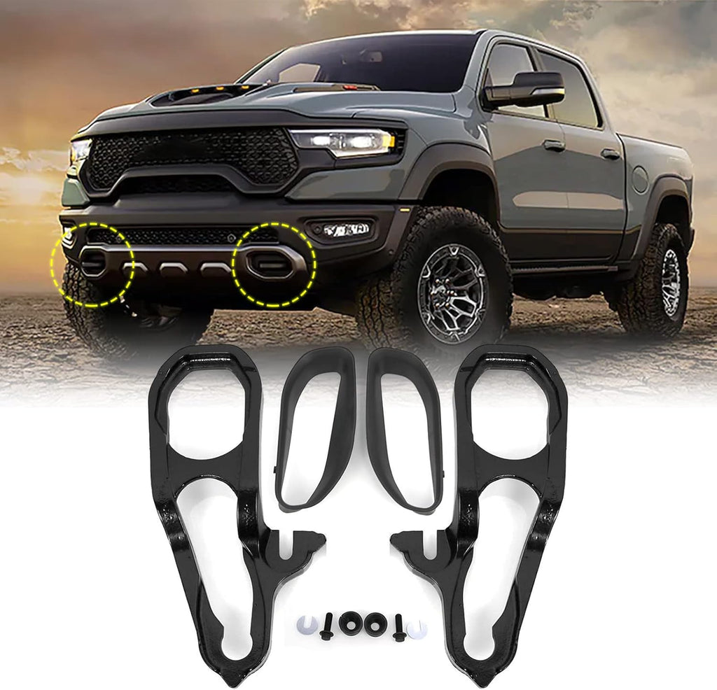 Front Tow Hooks with Bushing Hardware Black B161