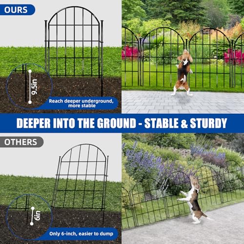 26 Pack 22in X 28ft Arched No Dig Rustproof Metal Garden Fence Y27881