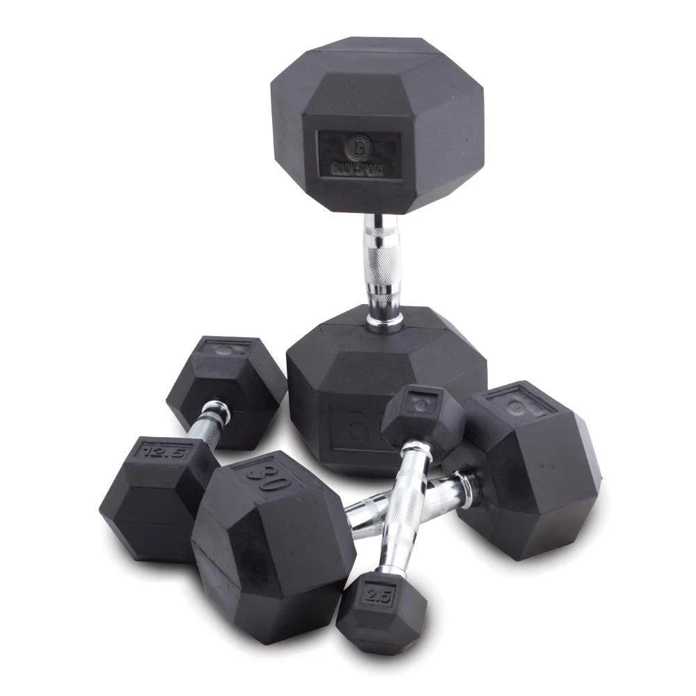 Rubber Encased Hex Dumbbells 65 lb. E35613