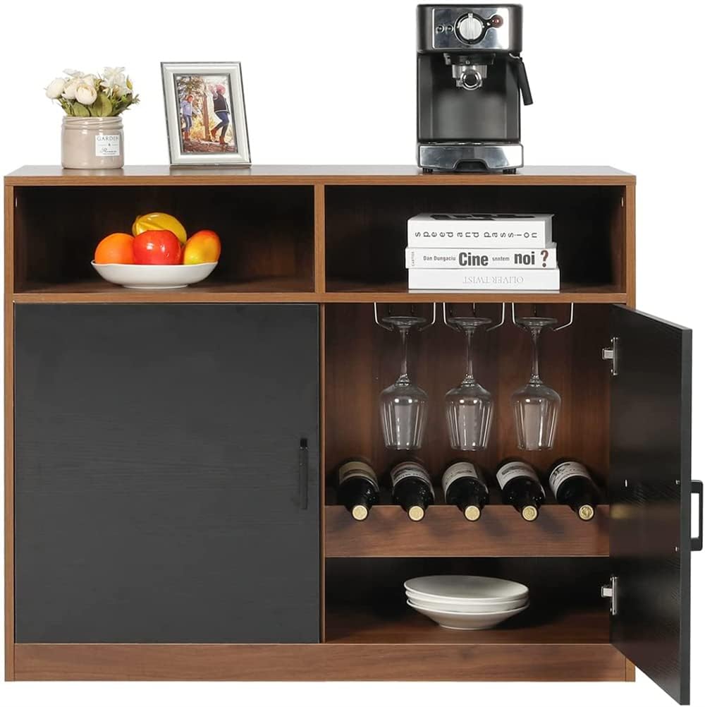 Ivory White Sideboard Buffet Storage Cabinet with 2 Drawers, 1 Adjustable Shelf, 2 Doors W9737