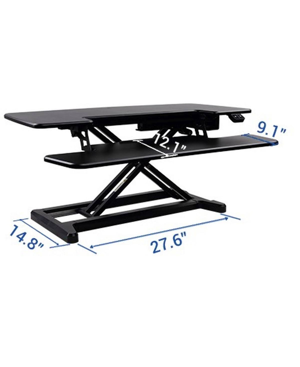 Black electric standing desk converter S352