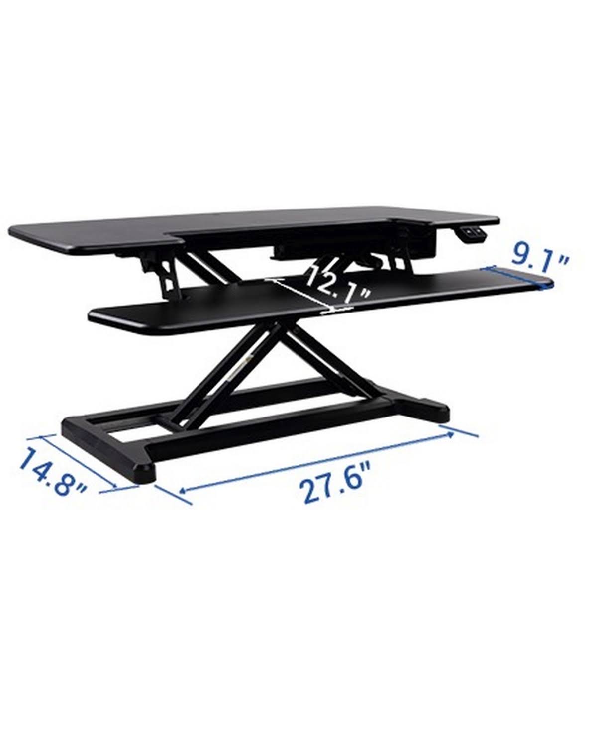 Black electric standing desk converter S352
