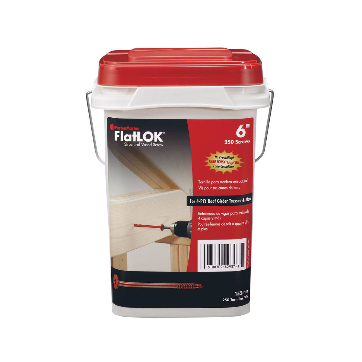 FlatLok Structural Wood Screws, 6x22 W97158