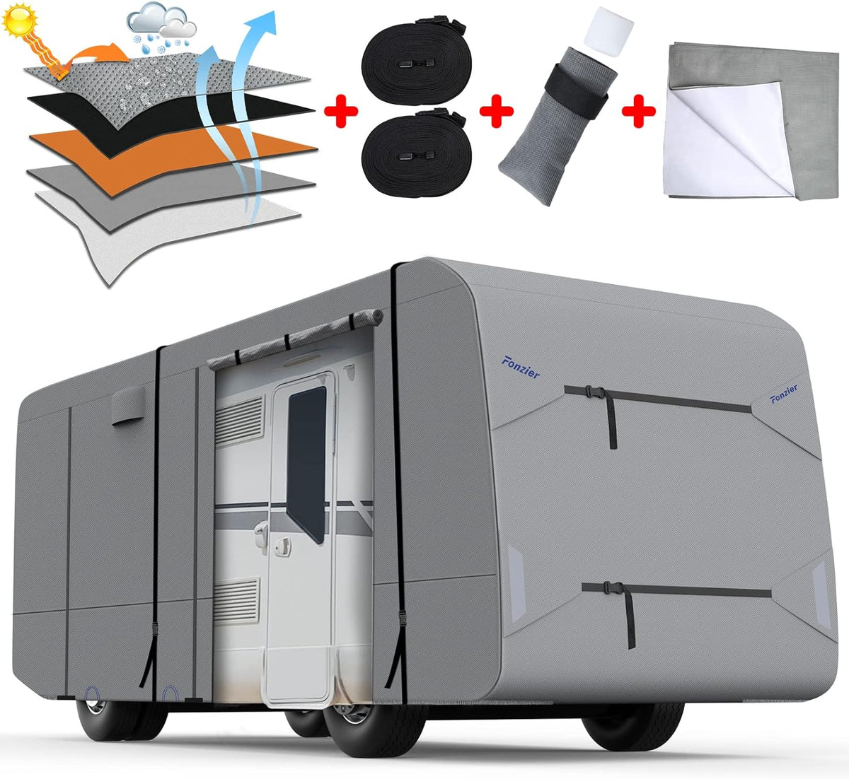 RV Cover Heavy Duty Camper Cover Anti-UV Rip-Stop Breathable E74405