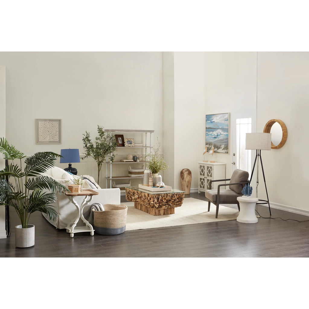 White Fiberclay Outdoor Accent Table O437