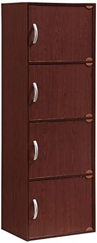 4 Shelf 4 Door Bookcase in Mahogany V11106