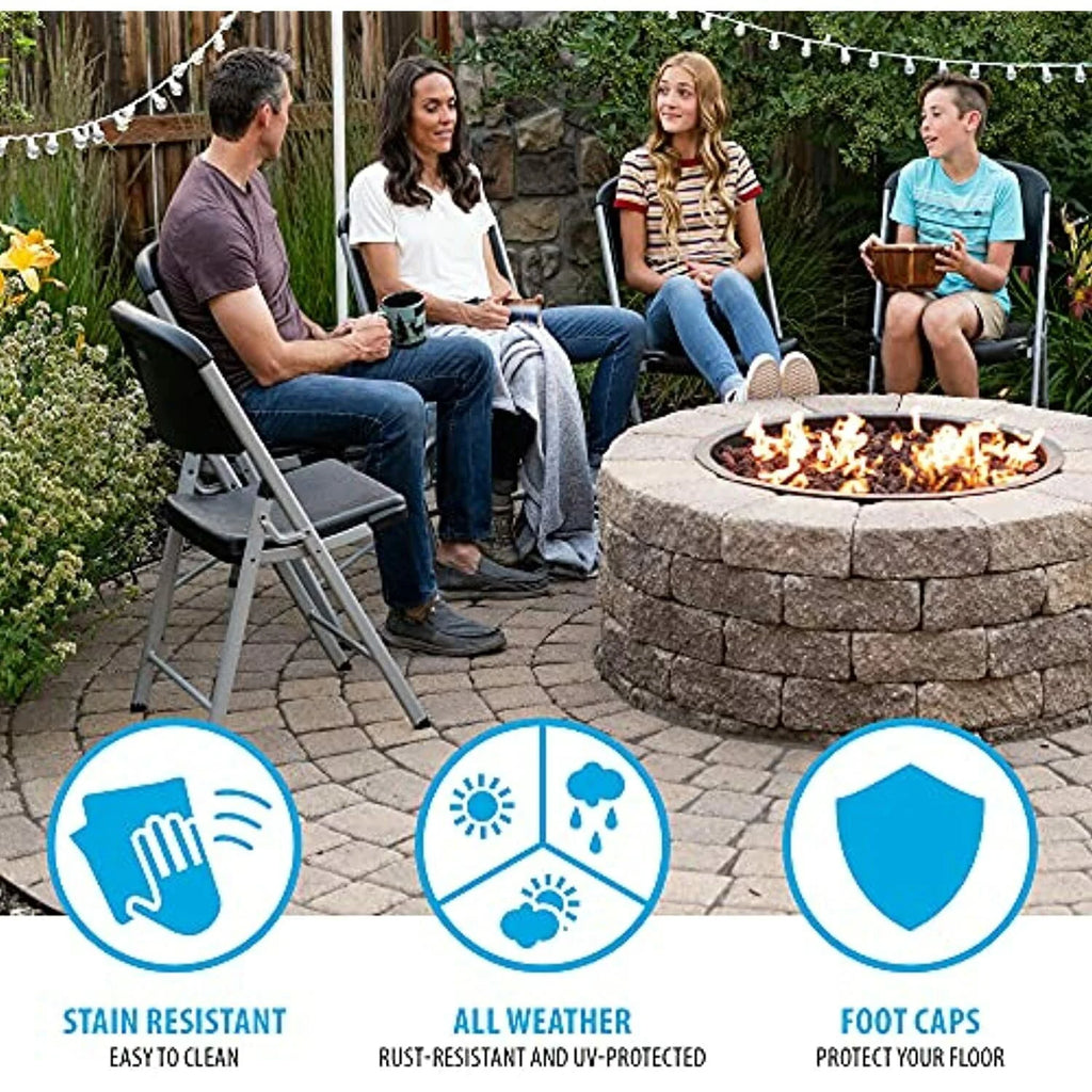 Folding Chairs 4 Pack Plastic Stackable N94022
