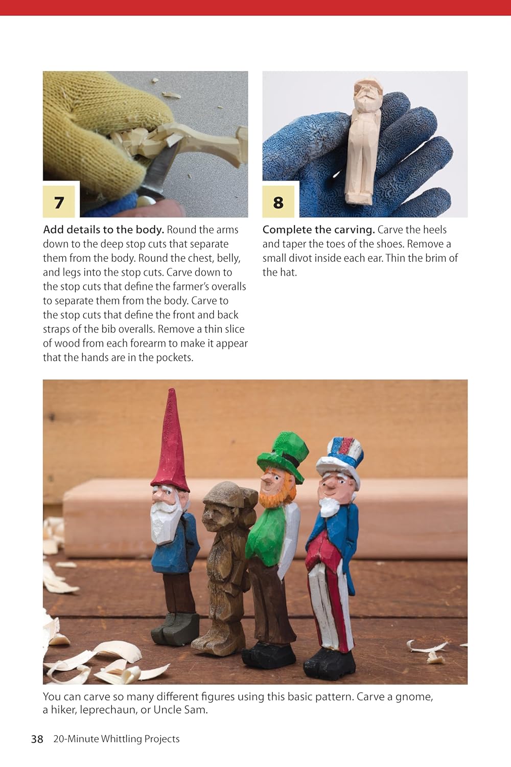 Whittling Projects: Step-by-Step Instructions & Photos to Carve Wood Figures E2819