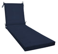 Solid Blue Polyester Outdoor Chaise Lounge Cushion I412583