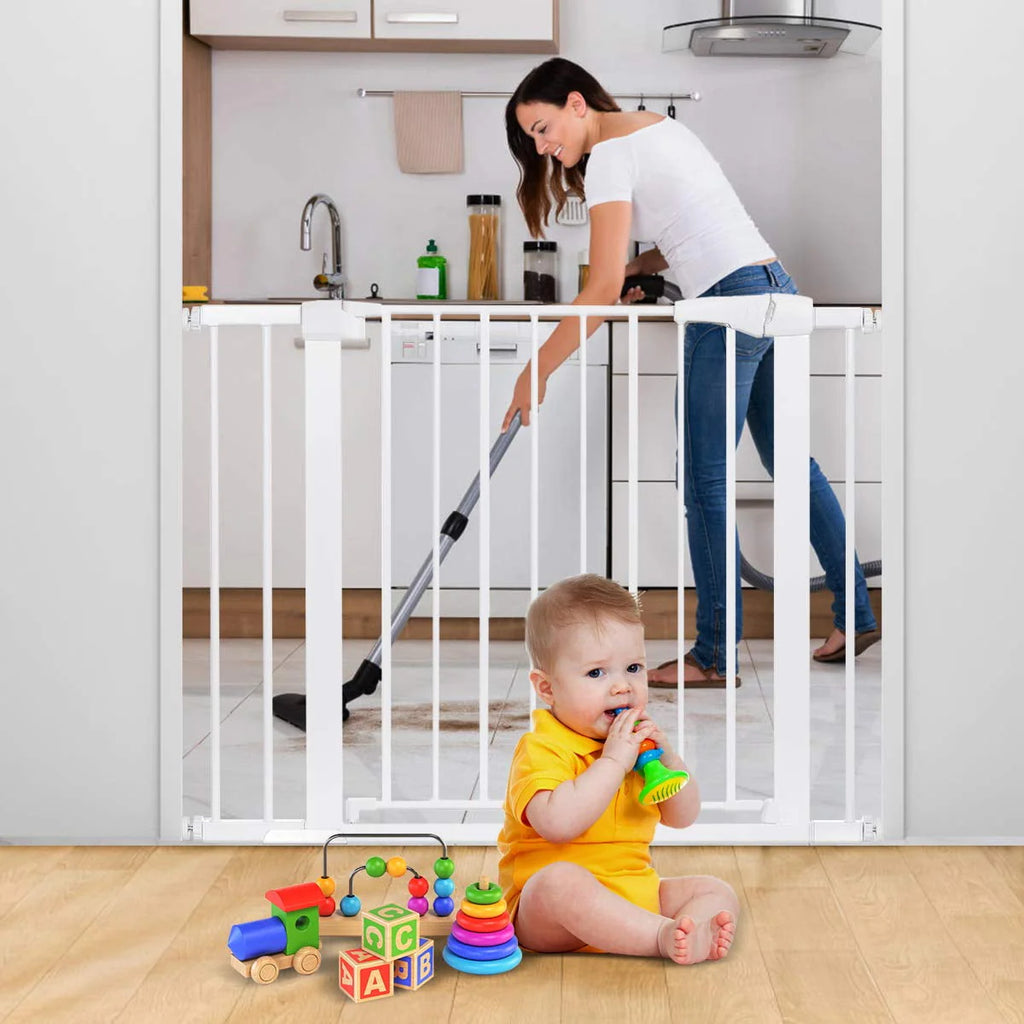 Baby Safety Gate, 29.5''- 40.5'' Wide Pressure Mount, Black K192430