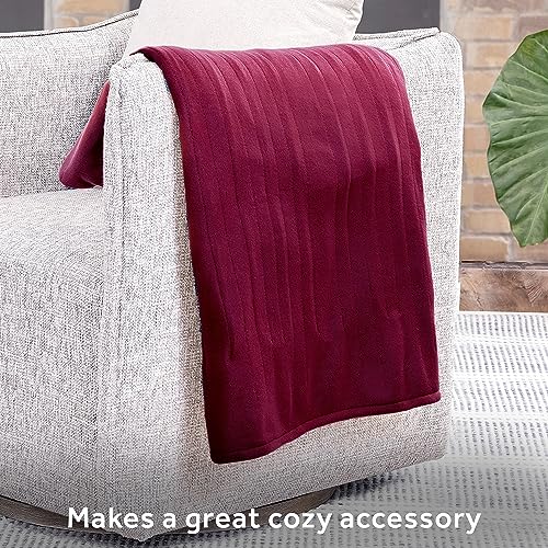 Emerald Electric Heated Throw Blanket, 50" x 60", 4 Heat Settings, Machine Washable W25876