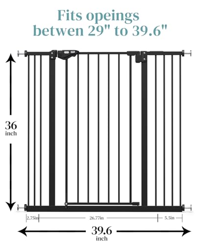Black Metal Baby Gate 30" Tall X4731