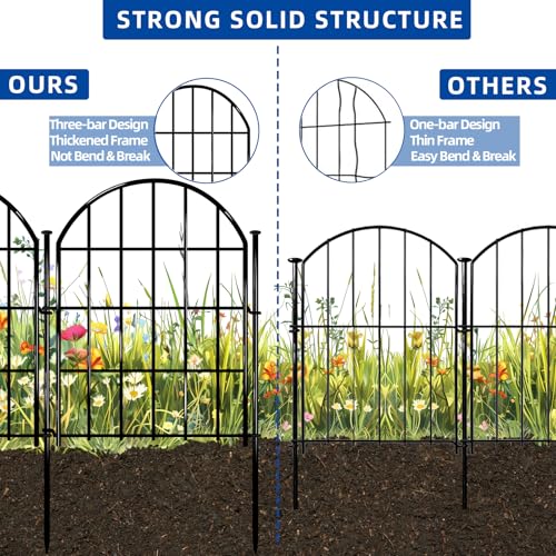 26 Pack 22in X 28ft Arched No Dig Rustproof Metal Garden Fence Y27881
