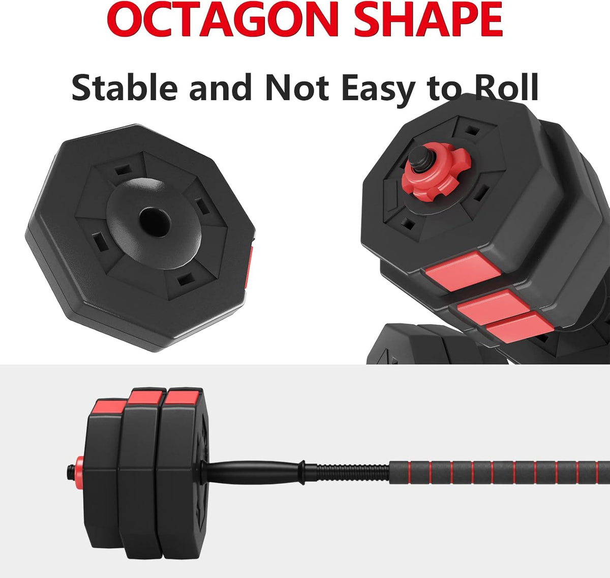 Adjustable Dumbbells with Connecting Rod, Pack of 2 C1996