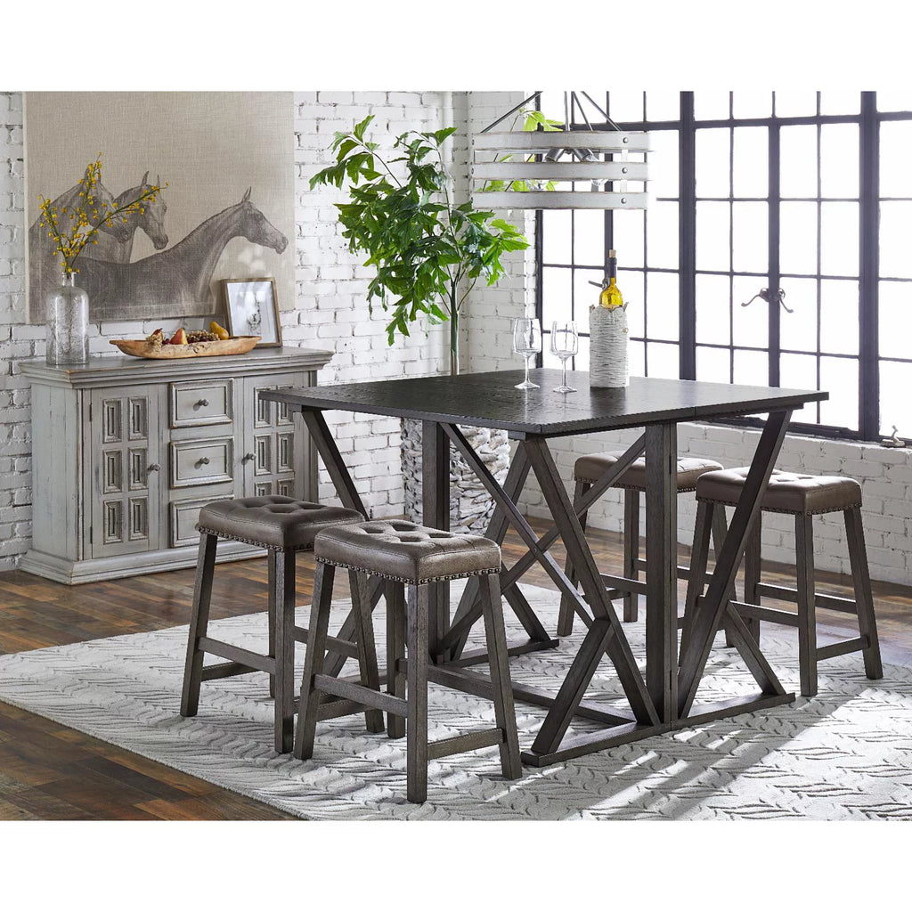 Antique Gray Wood Accent Credenza/Console Q686