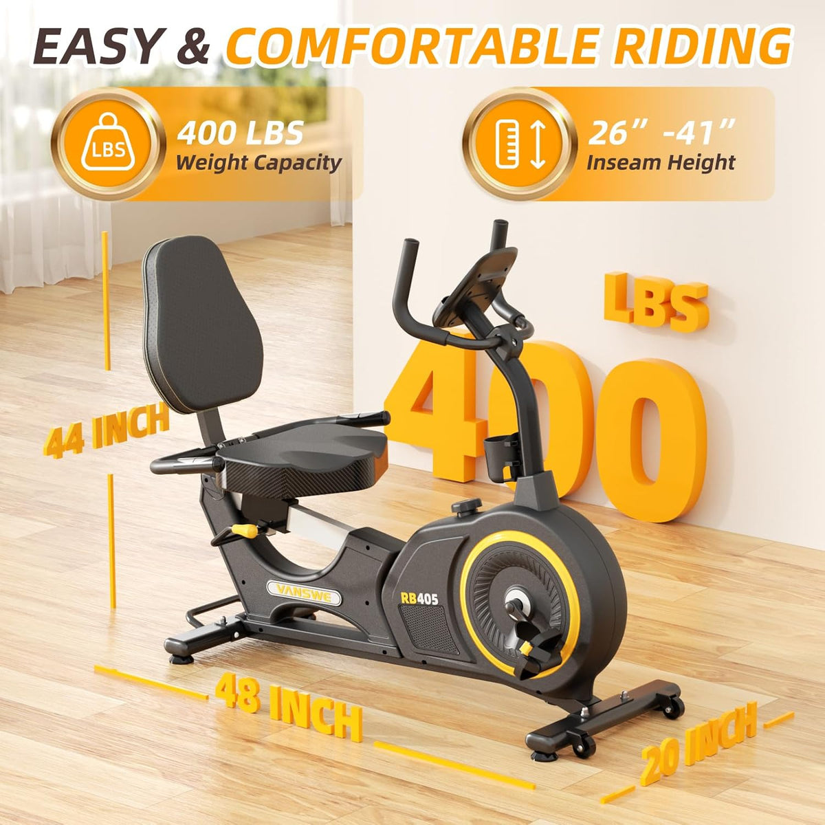 Recumbent Exercise Bike with LED Display G413953