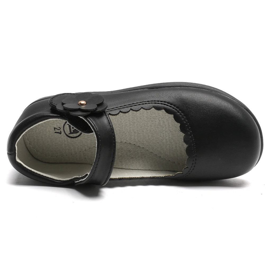 Black Mary Jane Flat School Uniform Shoes O388