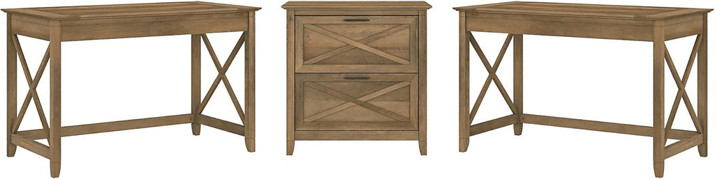 2 Person Desk Set with Lateral File Cabinet S159
