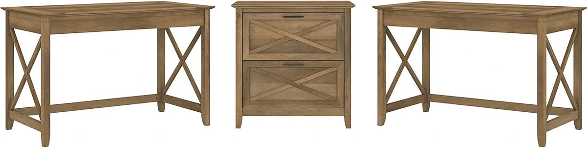 2 Person Desk Set with Lateral File Cabinet S159