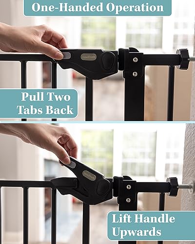 Black Metal Baby Gate 30" Tall X4731