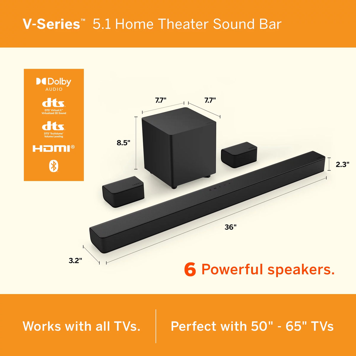 5.1 Home Theater Sound Bar with Bluetooth B109160