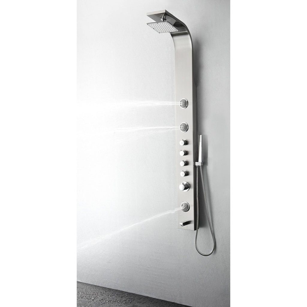 Stainless Steel Thermostatic Shower Massage Panel Q577134