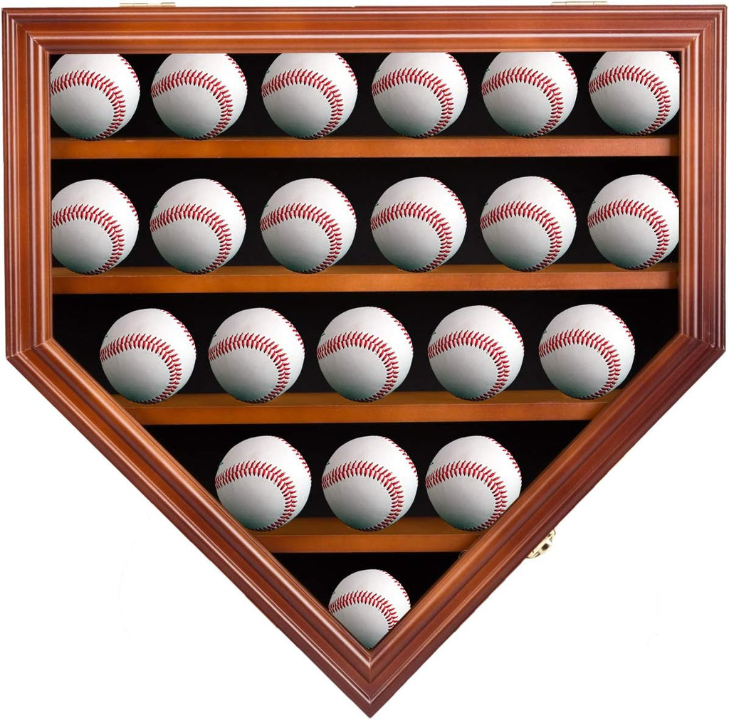 21 Baseball Ball Display Case Cabinet Wall Rack with Lockable M30626