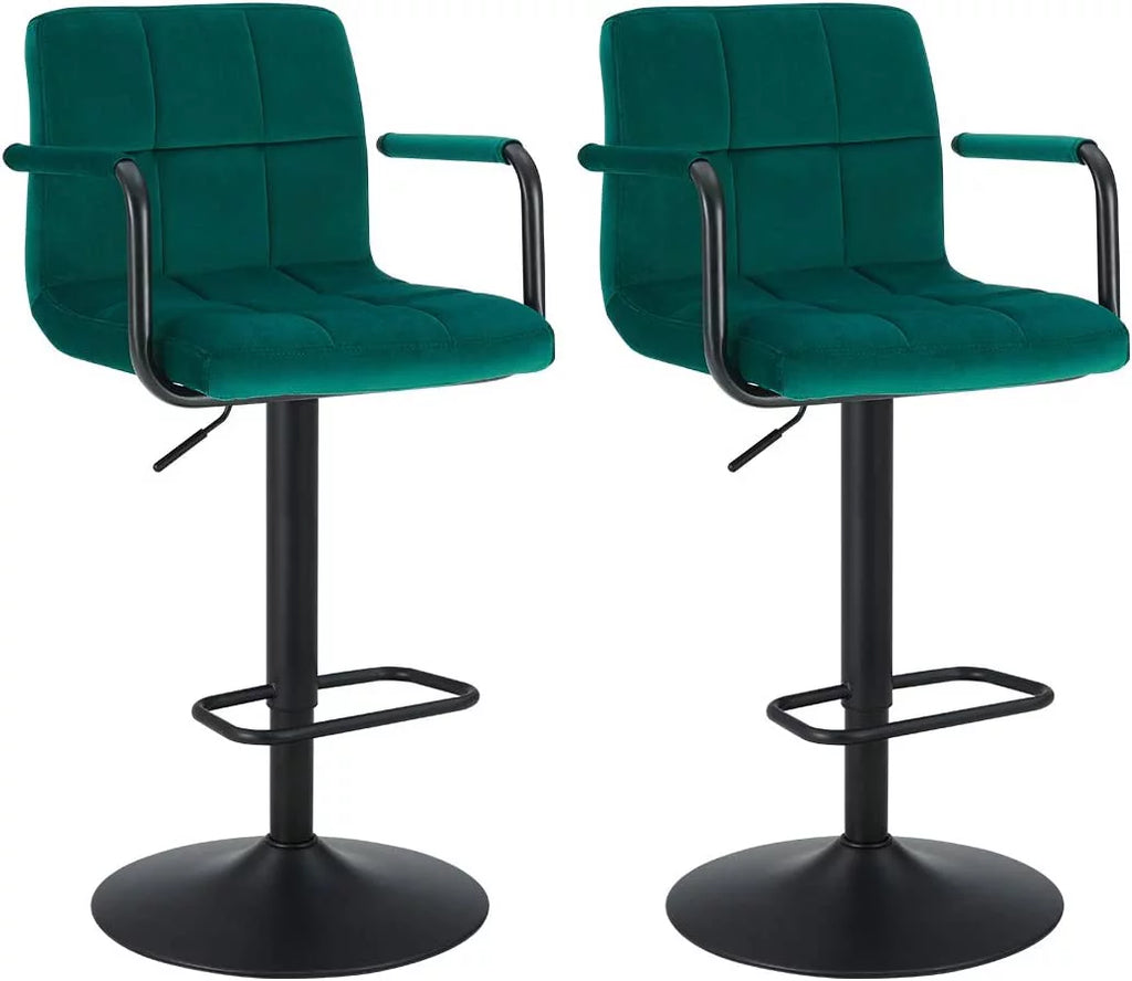 Adjustable Swivel Bar Stools Set of 2 with Back and Arms G601