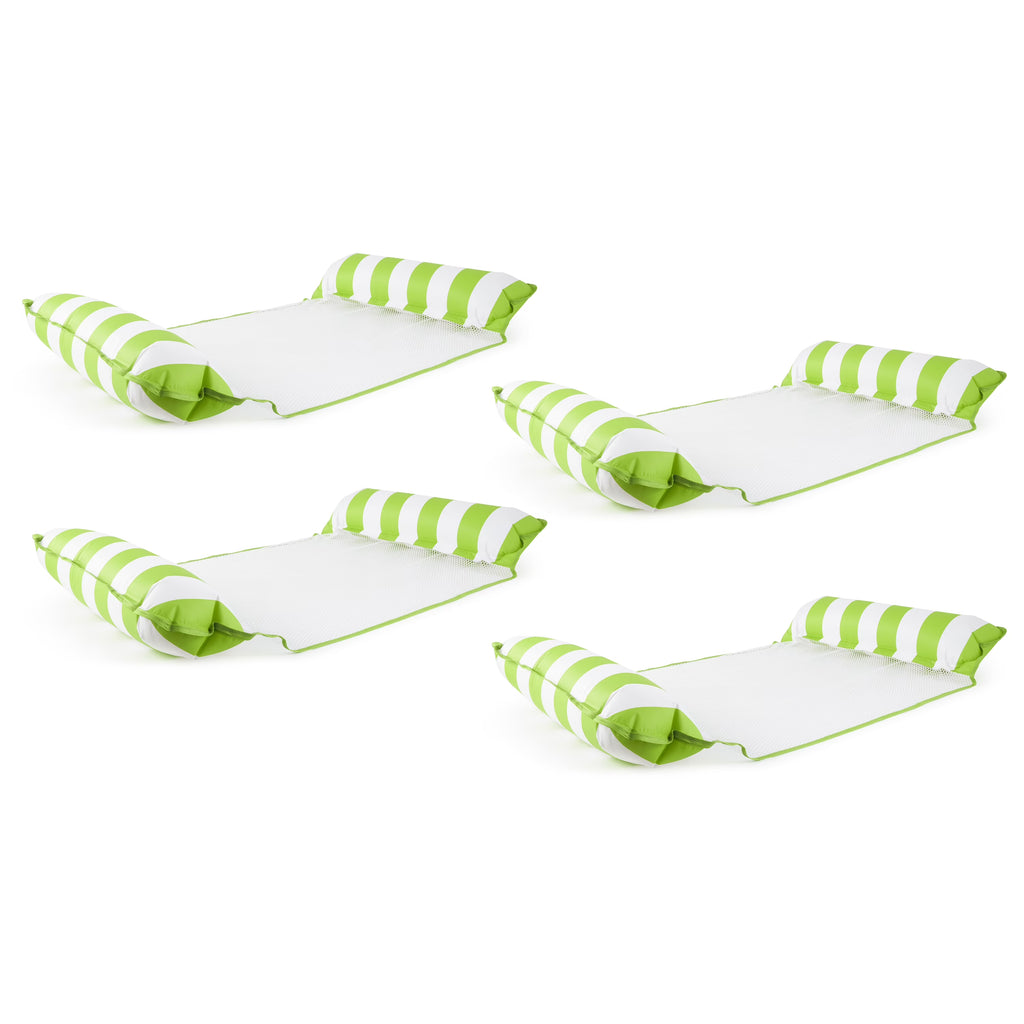 Green 4 Pack Inflatable Pool Hammock Lounger K685532