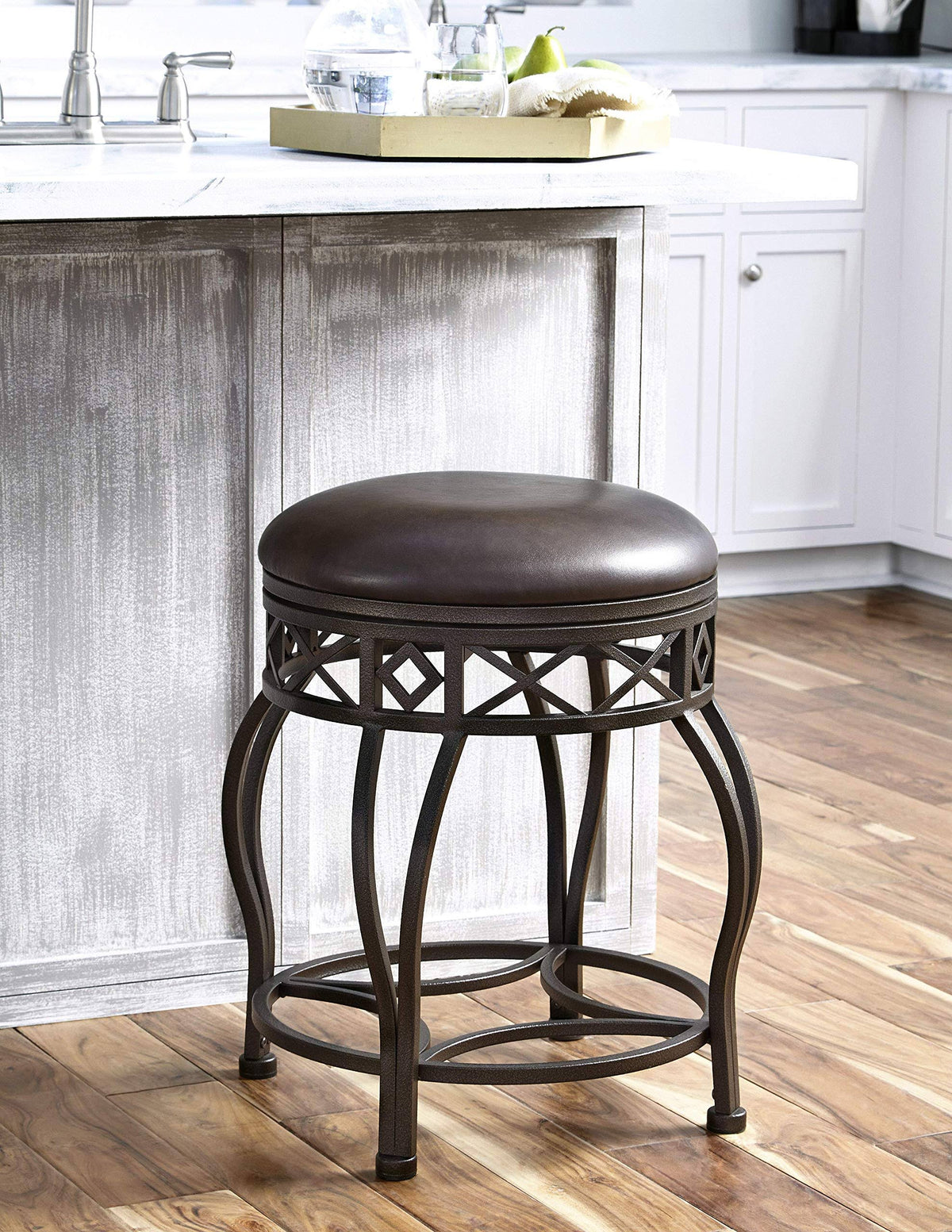 Brown Metal Frame Barstool K97242