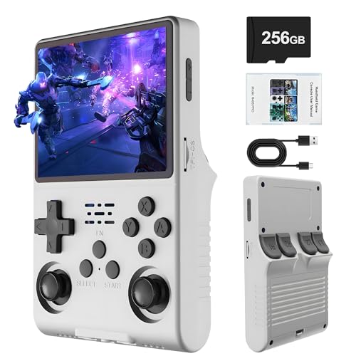 White Handheld Retro Gaming Console with 256GB TF Card V65573