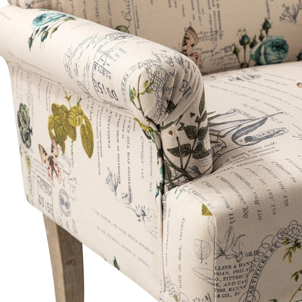 Upholstered Armchair Set of 2 with Pattern & Wooden Legs Y978844