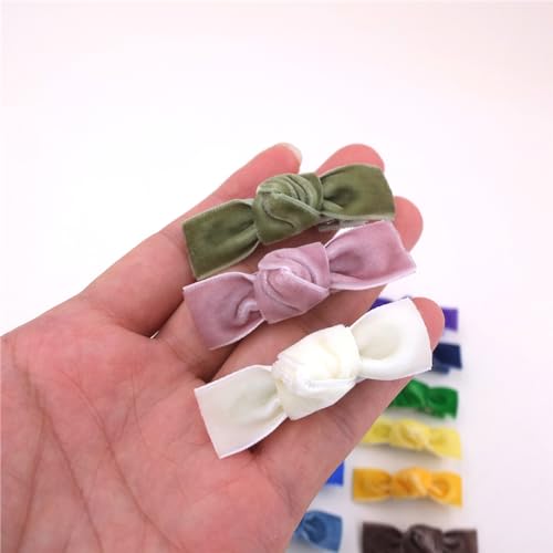24 Pieces Velvet Bow Hair Clips S30216