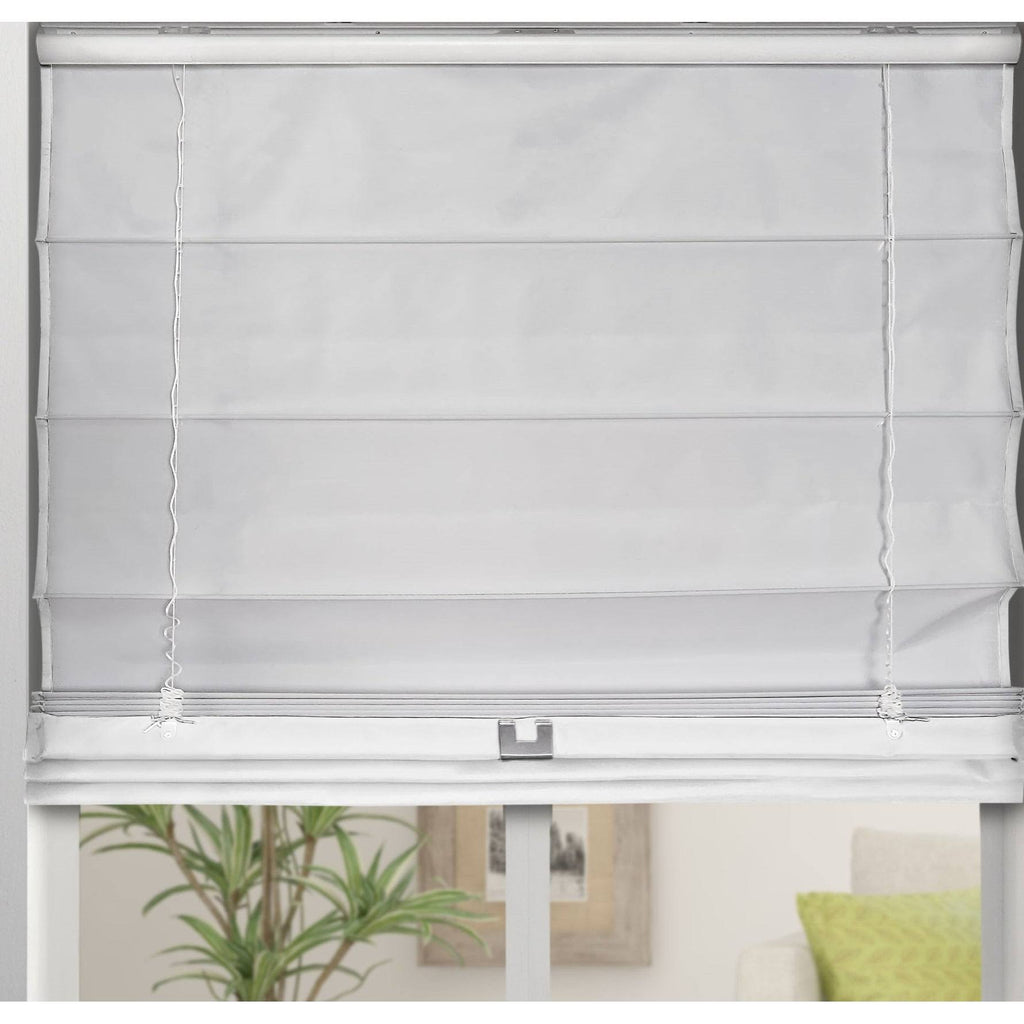 White Cordless Fabric Roman Shades U8203