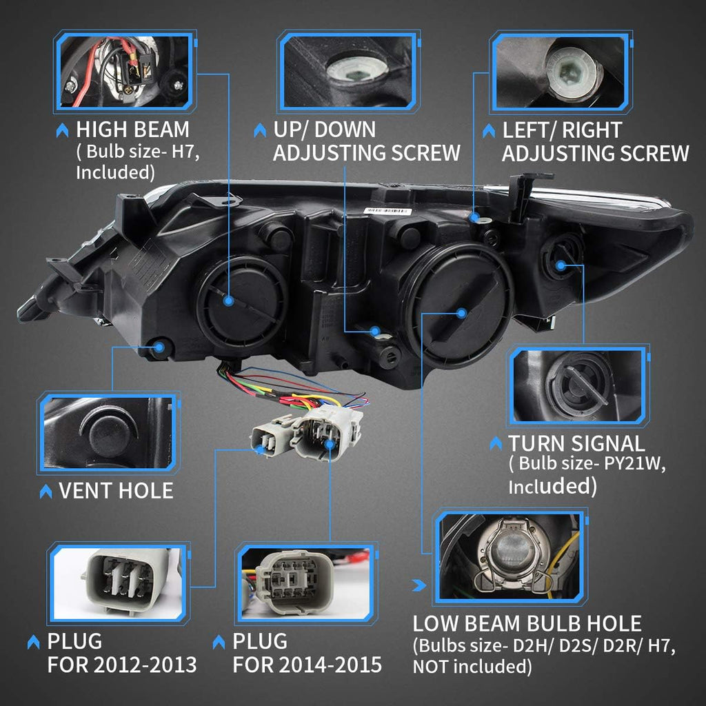 LED Projector Headlights with H7 Halogen High Beam P184983