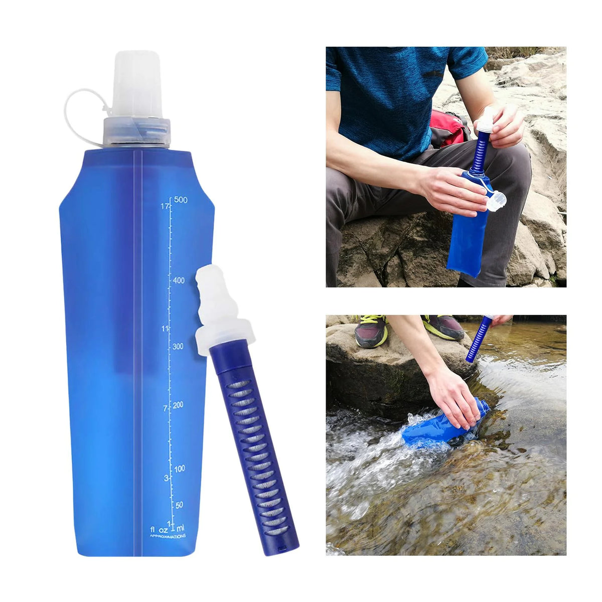 Collapsible Filtered Water Bottle with Filter T8924