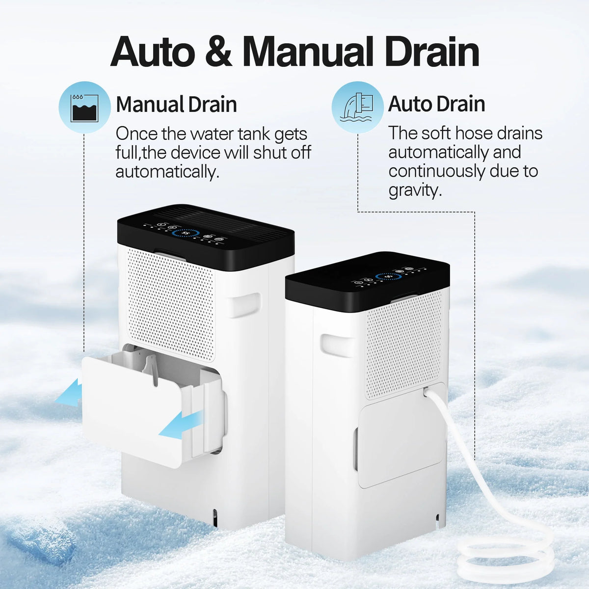 22 Pints Portable Dehumidifier with Drain Hose O349906
