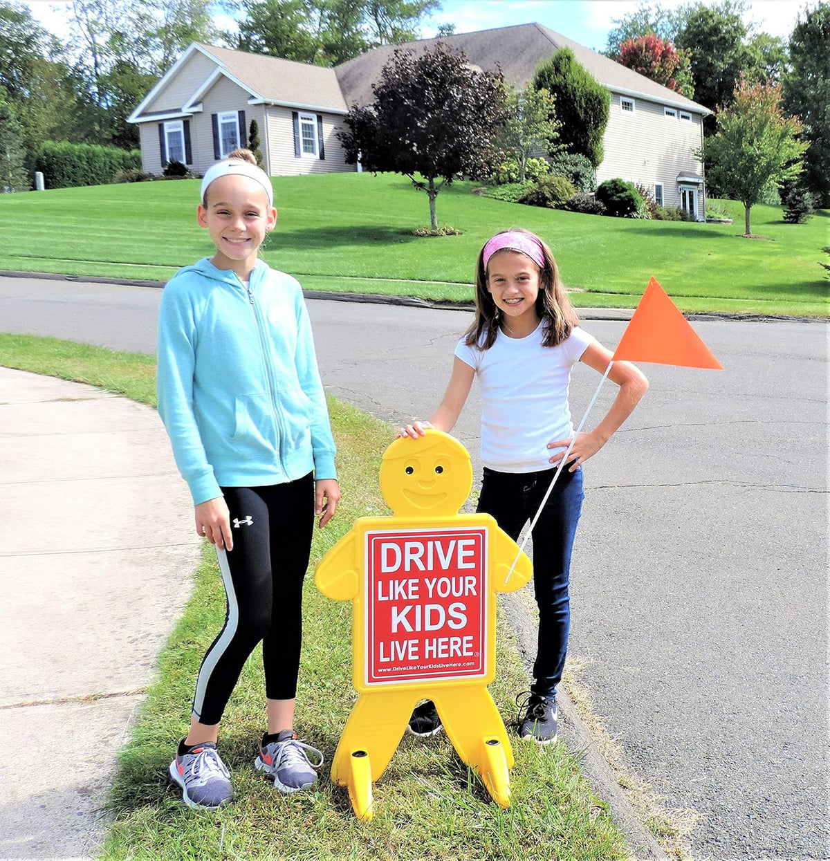 Pack of 2 Double Sided Durable Plastic Kid Caution Sign Q202574