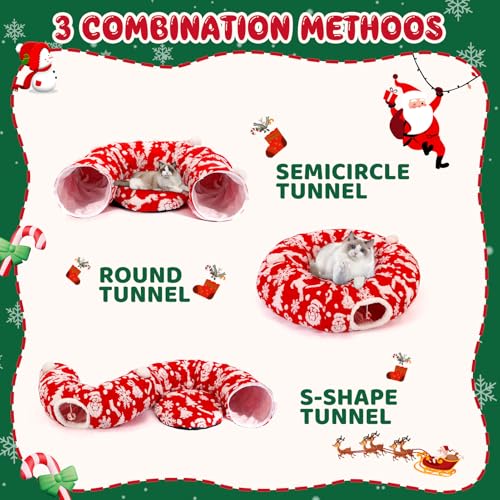 Cat Tunnel Bed Christmas Tree Skirt for Indoor Cats O38145